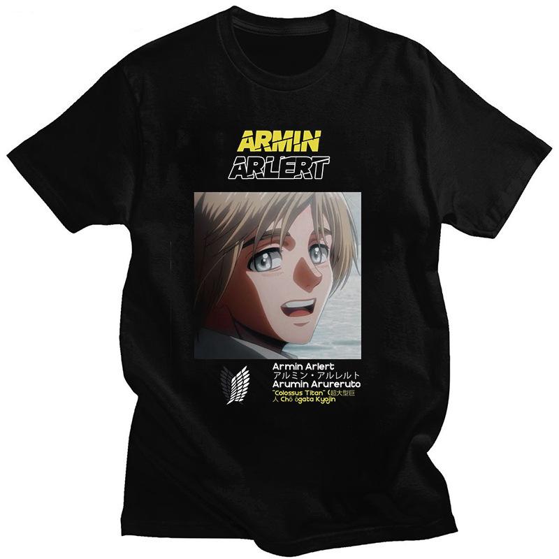 Japanese Anime Attack On Titan Men's T-shirt, Fashionable Short-sleeved Pure Cotton Personalized T-shirt for Men