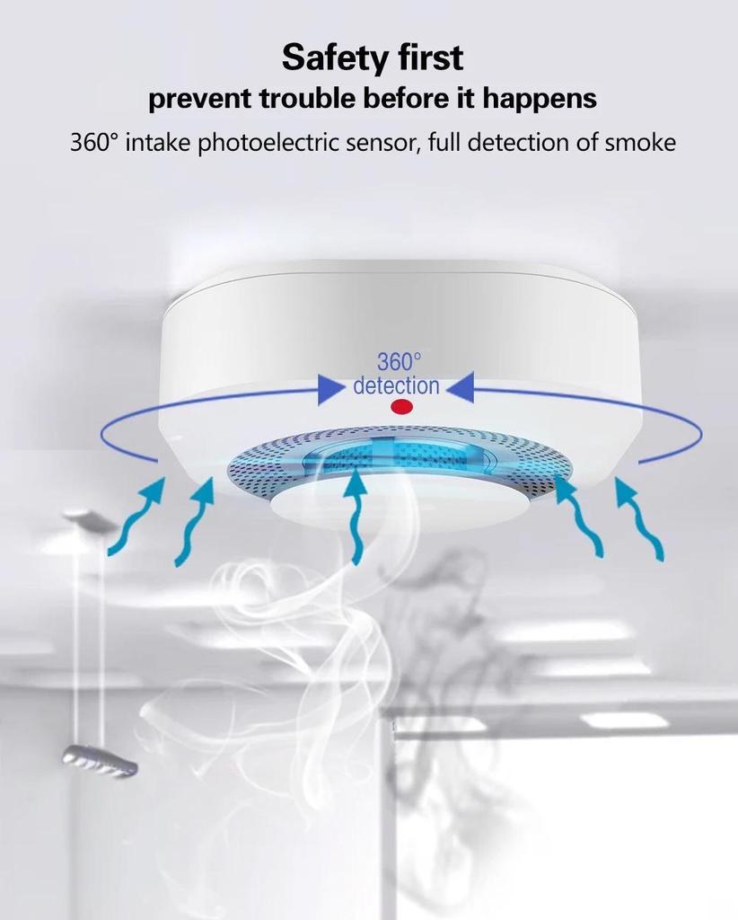 Smart WiFi Zigbee Smoke Detector Alarm by Tuya