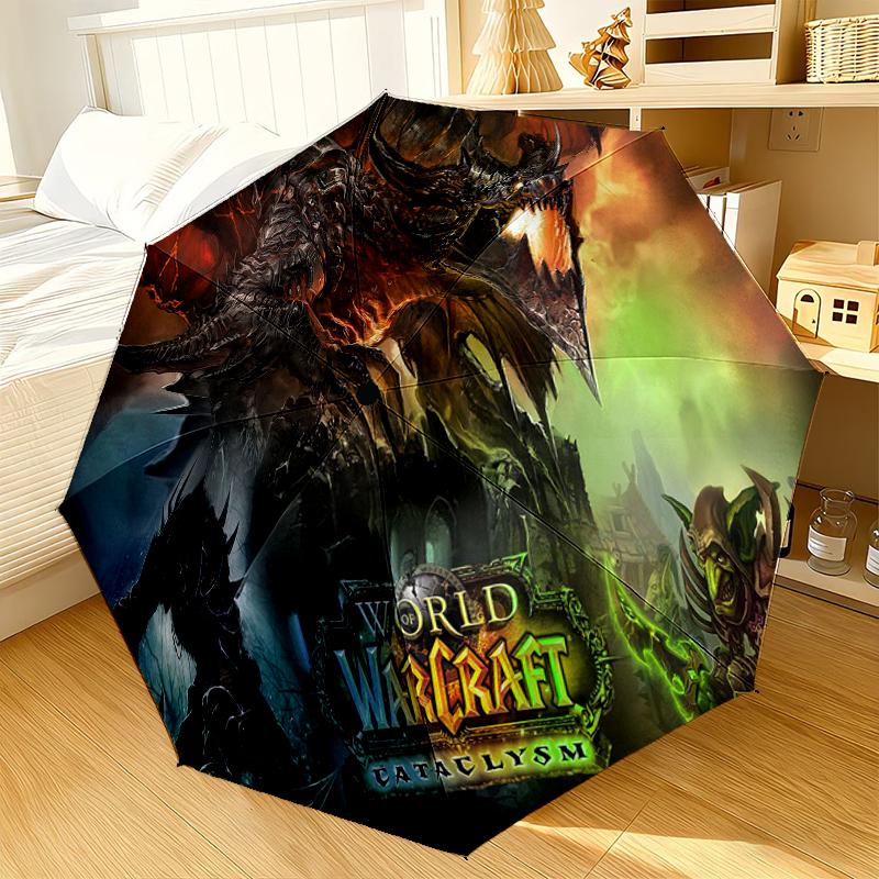 Game Warcraft Darkness Warrior Umbrella 8-Frame for Travel, camping, Casual Lightweight Portable Umbrella, Essential for every family Holidays Gift