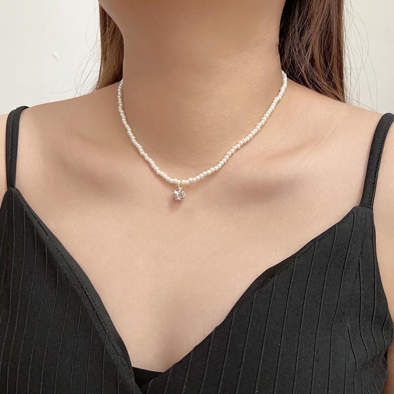 Pearl Necklace Women'S Light Luxury Temperament High Sense Clavicle Chain Year Neck Chain