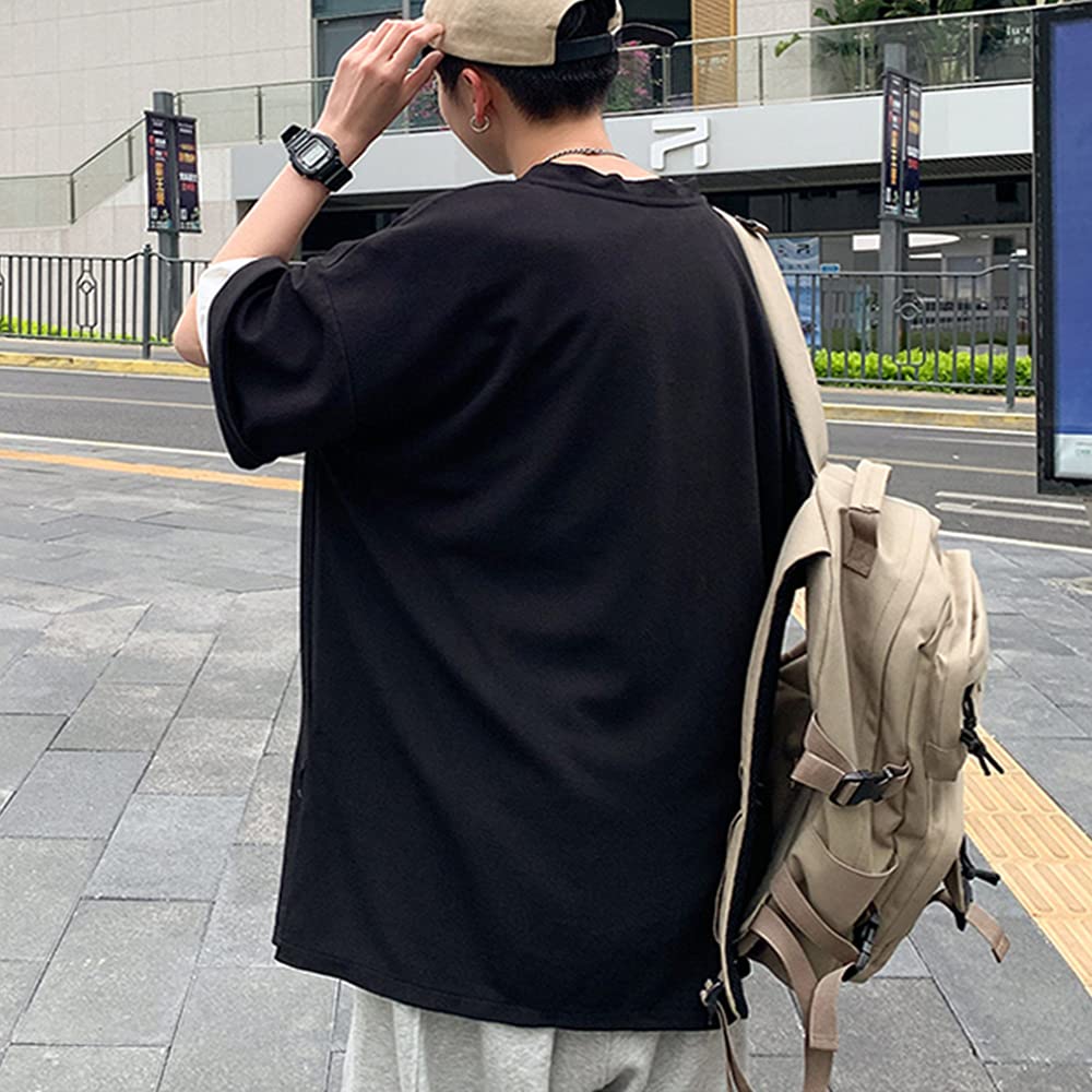 Summer clothes for big large soft XL [Poperdision] men, short-sleeved t-shirts, t-shirts, plain, large, size, light, silhouette, stylish, fashionable,