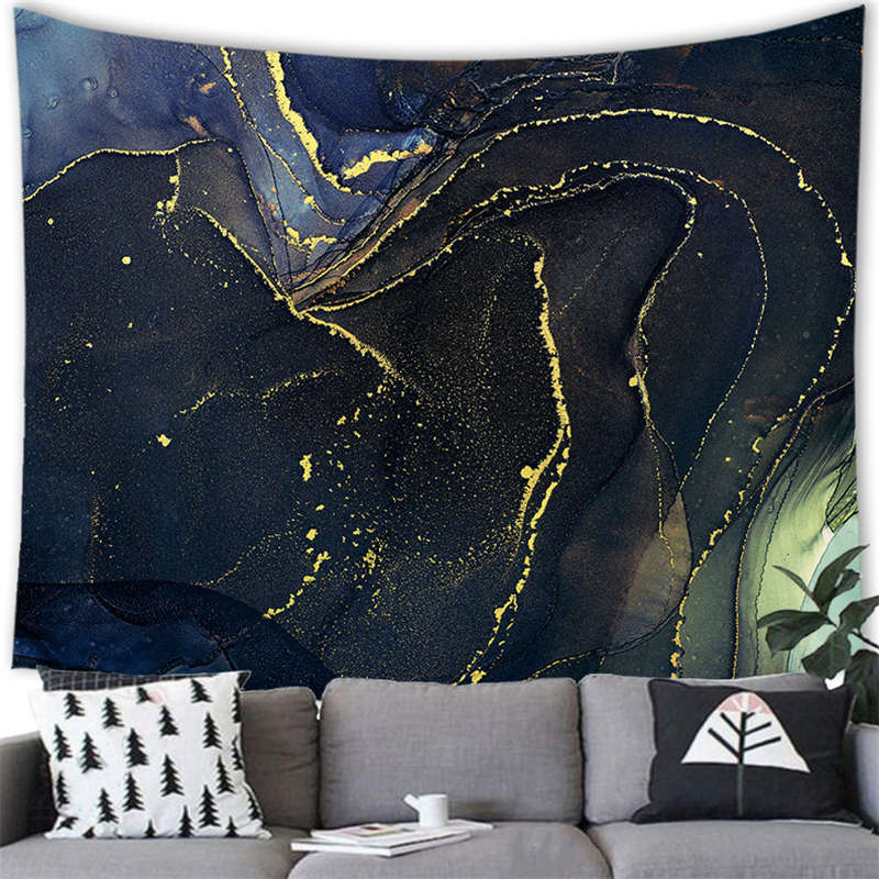 Silk-Textured Pigment Blending Digital-Printed Polyester Tapestries Living Rooms Bedrooms Macrame Wall Hanging Room Decor