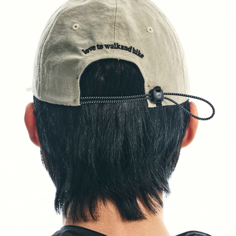 S SY slow walkers club nylon long bill cap beige
