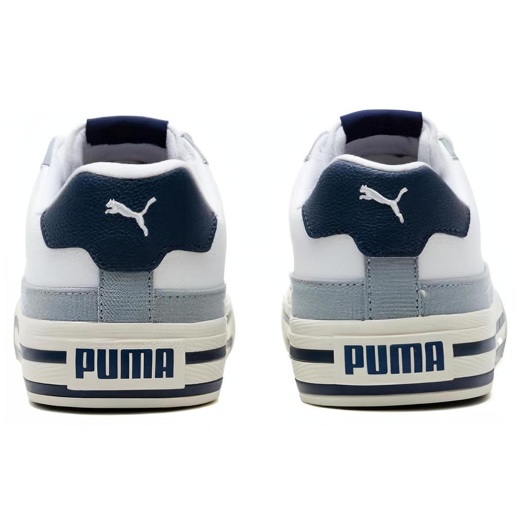 Puma Chaussures de Skate Simples Confortables Absorbant les Chocs Durables Légères Respirantes Tige Basse Baskets Unisexe Blanc Bleu 395020-05
