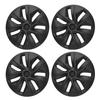 4PCS Wheel Hub Cap Matte Black High Strength Textured Design Replacement for Tesla Model Y 2020‑2023