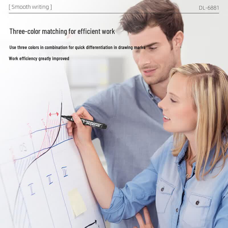 Deli 6881 Black Thick-Tip Logistics Marker Pen