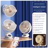 Mini Desktop Fan Multifunctional Portable Travel Fan USB Charging Lightweight Hanging Fan with LED Light for Outdoor Travel