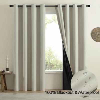 High Density Solid Color 100% Blackout Thermal Insulated Curtains with Grommets Super Soft & Thick Fabric for Bedroom/Living Room