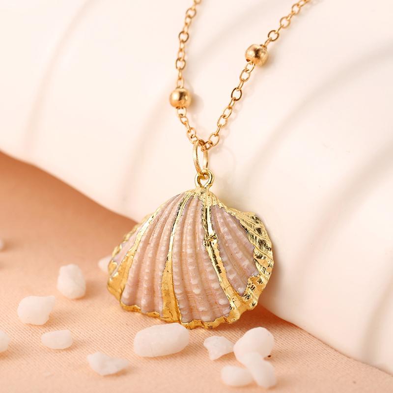 32 Styles Charm Boho Natural Shells Necklaces Scallop Pendant Necklace For Women Gifts Chain Style Alloy Seashell Summer Jewelry