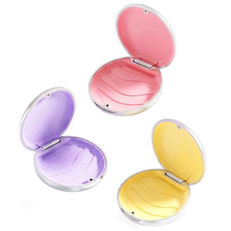 1Pcs Dental Retainer Case with Mirror BPA-Free False Teeth Protective Aligner Tray Storage Box for Adults Kids Oral Care
