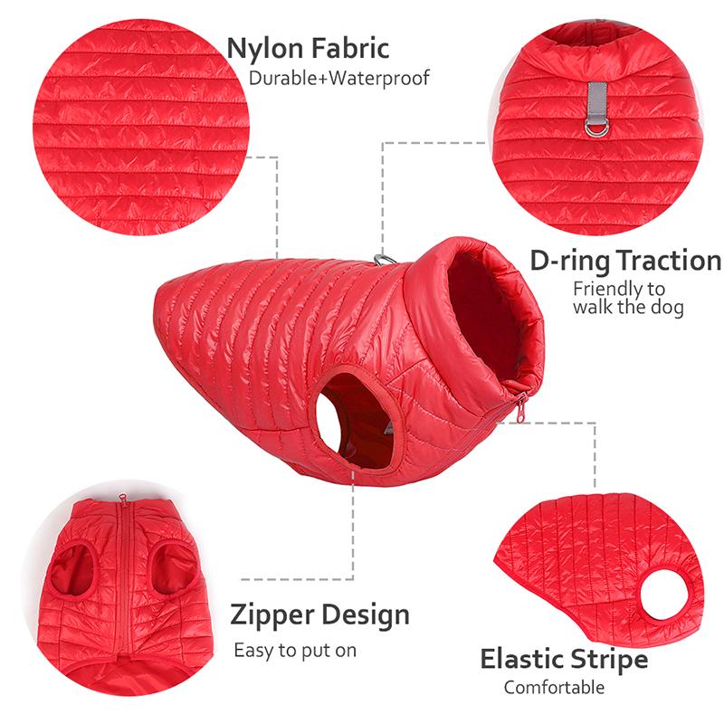 Dog Down Jacket Winter Warm Dog Clothes for Small Dogs Waterproof Pet Coat Puppy Cats Vest French Bulldog Chihuahua Pug Outfits