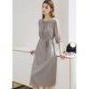 TUHUANG 19 Momme Silk French Style A-Line Dress