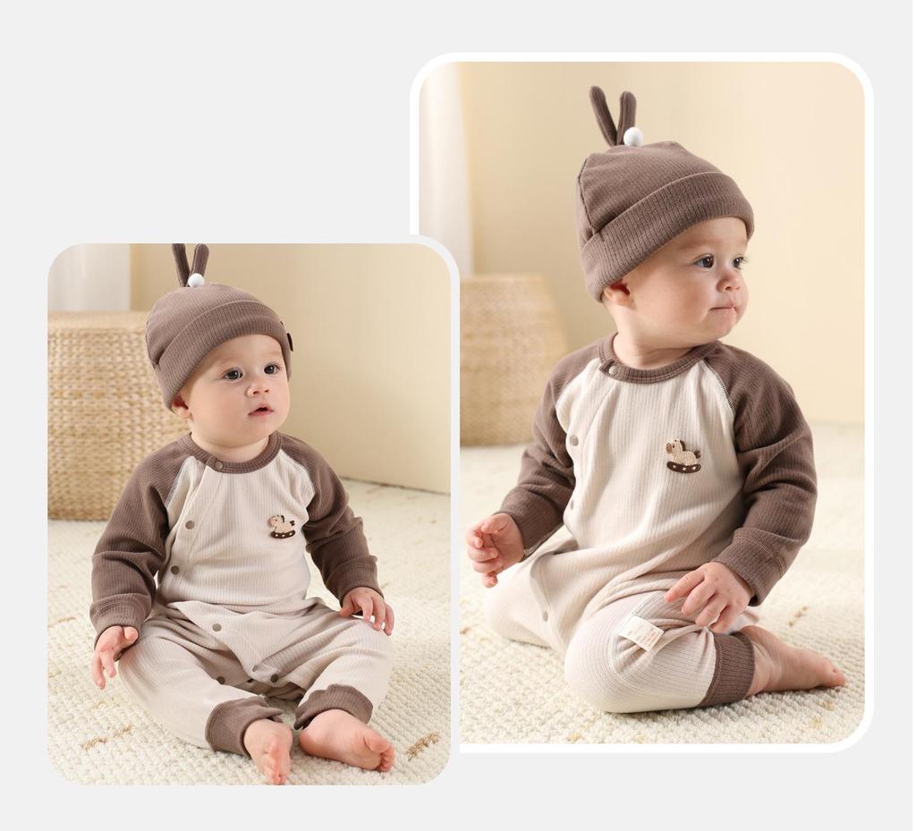 Baby Weicher Samt Langarm Strampler - Neugeborene Frühling/Herbst Warmer Schlafanzug