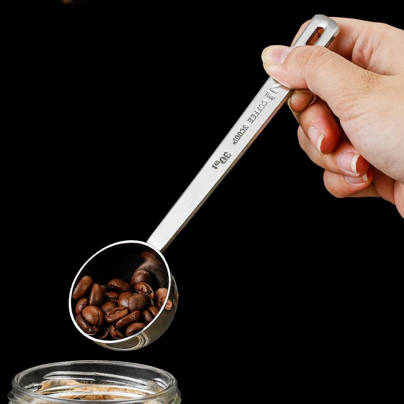 Measuring Spoon Coffee Scoop Long Handle Tablespoon Measuring Tools Silver Rose Gold Kitchen Sugar Scoop Milk Powder Spice Spoon
