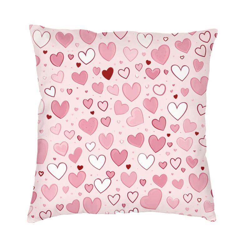 Custom Vintage Valentine Purple Hearts Pattern Throw Pillow Case Decor Home Nordic Cushion Cover Soft Pillowcase