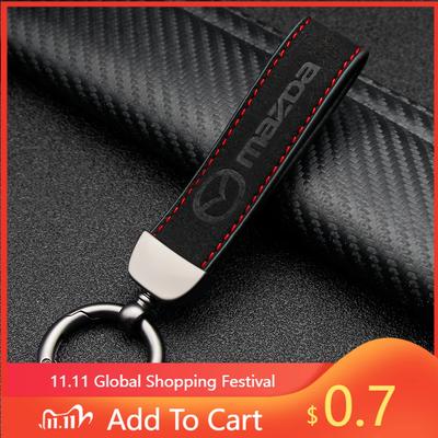 2025 Porte-clés de voiture en cuir chaud Anneaux Porte-clés Métal Cuir Pour Mazda 2 3 5 6 CX5 CX9 CX7 CX4 CX3 CX30 MX5 MX3 BK Accessoires Ca
