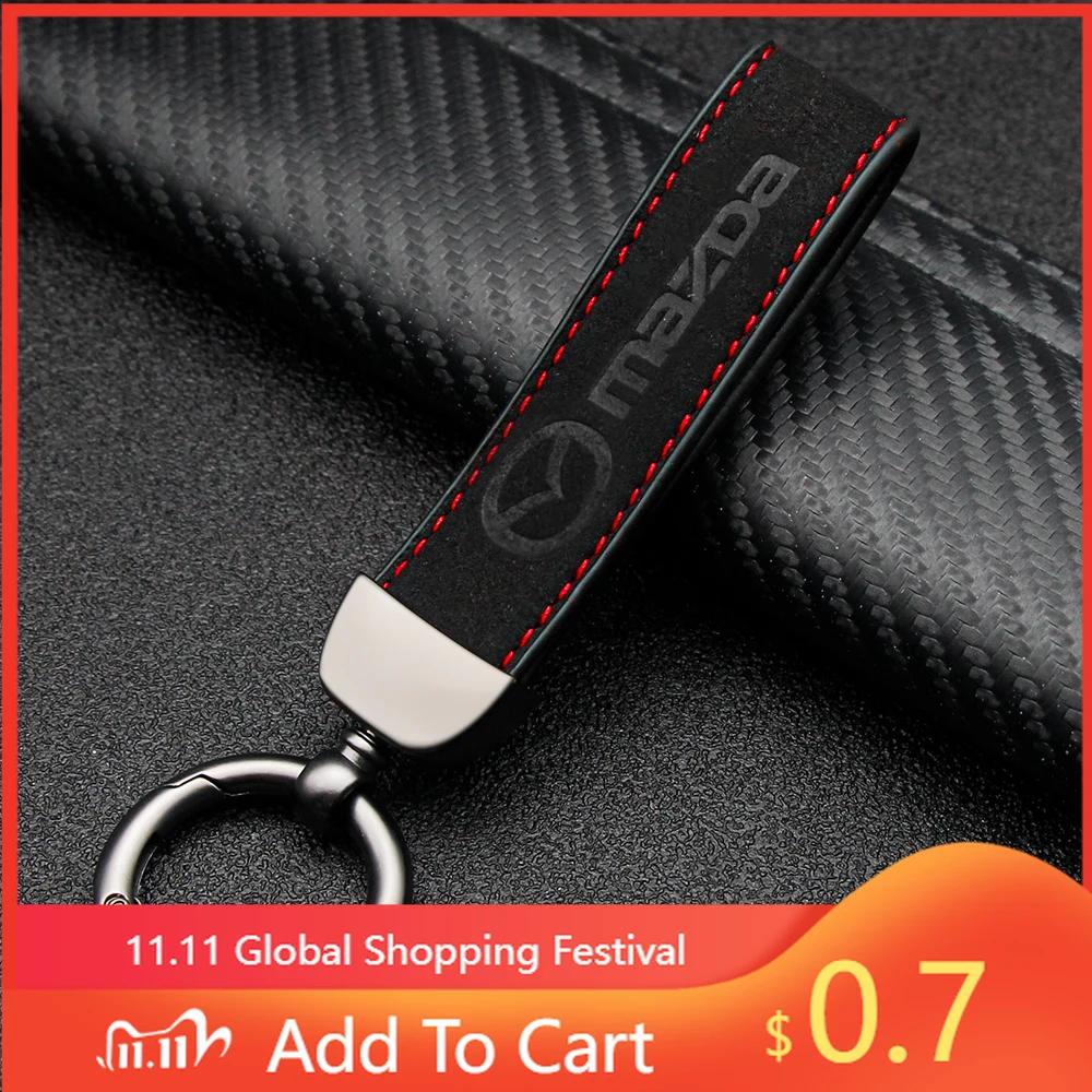2025 Portachiavi in Pelle Calda per Auto Anelli Portachiavi Metallo Pelle Per Mazda 2 3 5 6 CX5 CX9 CX7 CX4 CX3 CX30 MX5 MX3 BK Accessori Ca