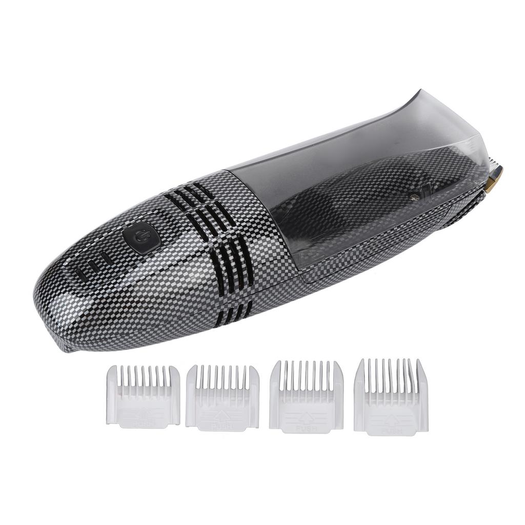 Hair Trimmer USB Charging Safe Automatic Hair Suction Electric Hair Clipper with 4 Guide Combs for Men Home