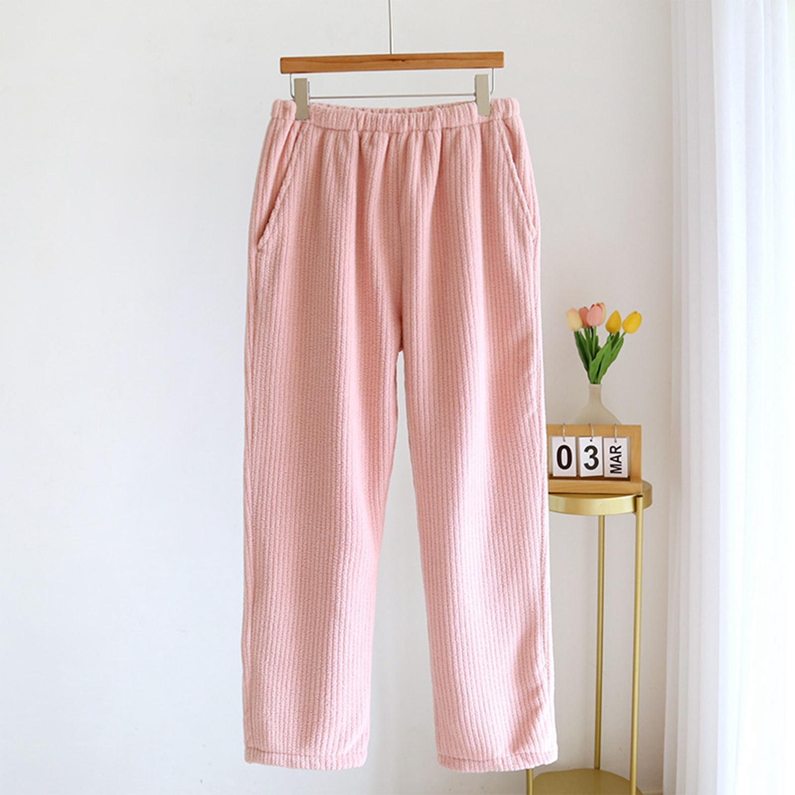 

Women s Fashion Fleece Line Thickened Long Pajama Pants XXL рожевий