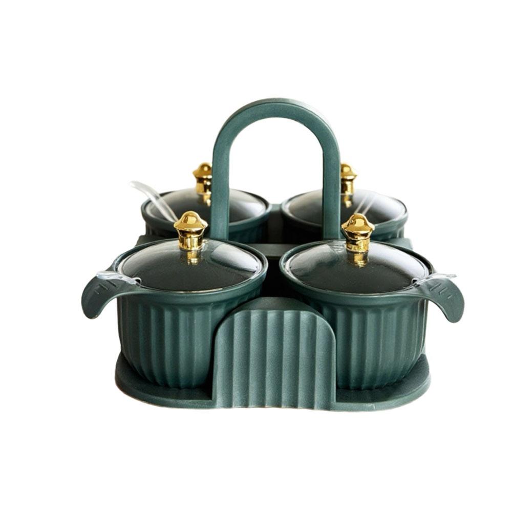 Plastic Multi-grid Seasoning Box Moisture-proof Salt Container Spice Container  Restaurant