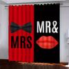 2 Panel schwarz und rot Vorhänge Damen Herr. Vorhänge King Queen Vorhänge für Schlafzimmer Wohnzimmer Küche Fenster Jalousien Cortinas sa