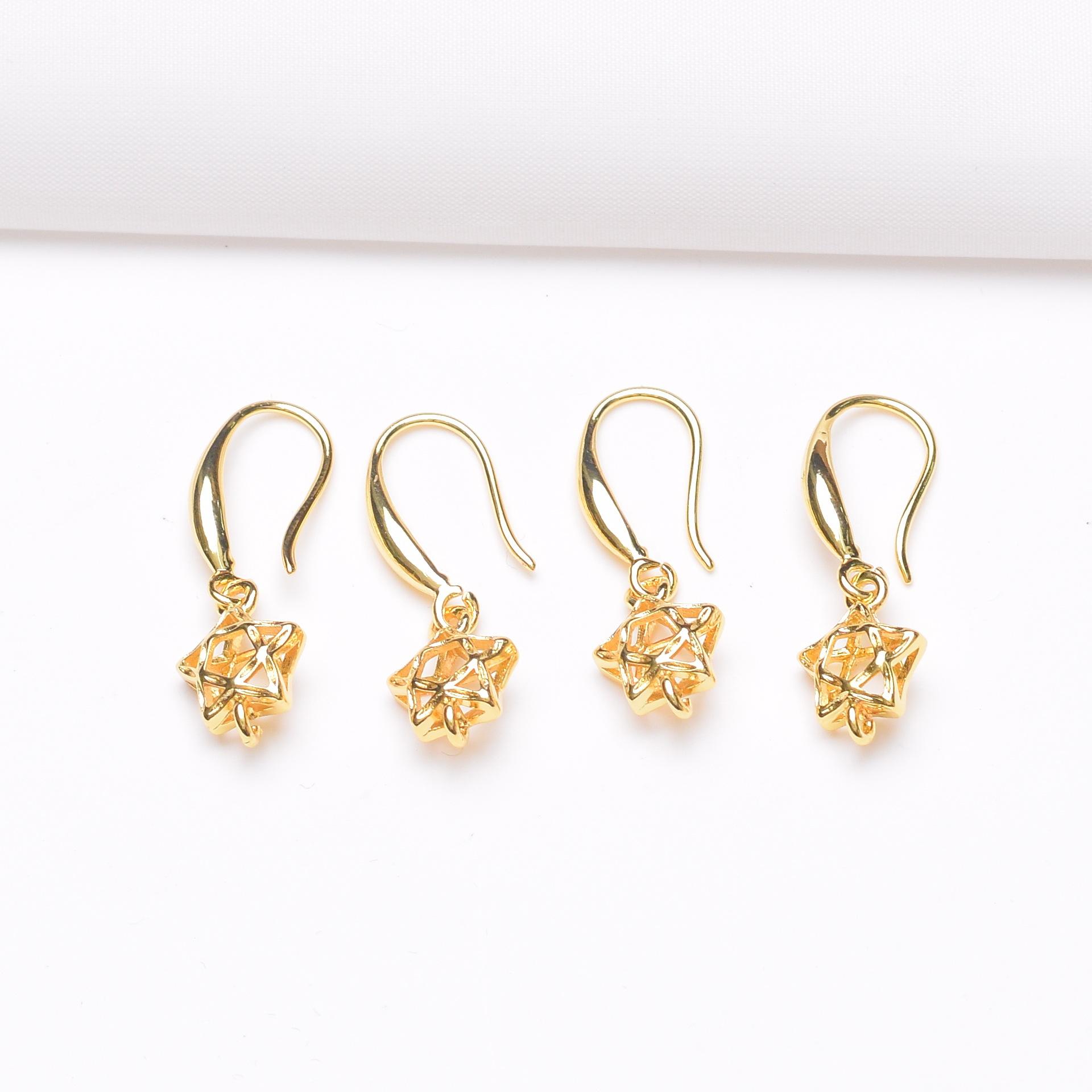 

10 шт. Цветоустойчивость 14K сумка Золотой Лотос заушные крючки пряжки аксессуары антиаллергенные работа в процессе DIY материалы для ювелирных изделий ручной работы