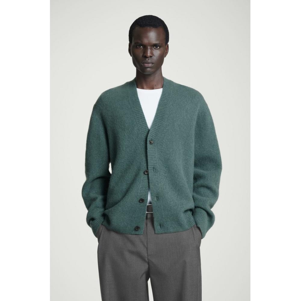 

Cos Japan Brushed Wool V Neck Cardigan Teal/XS