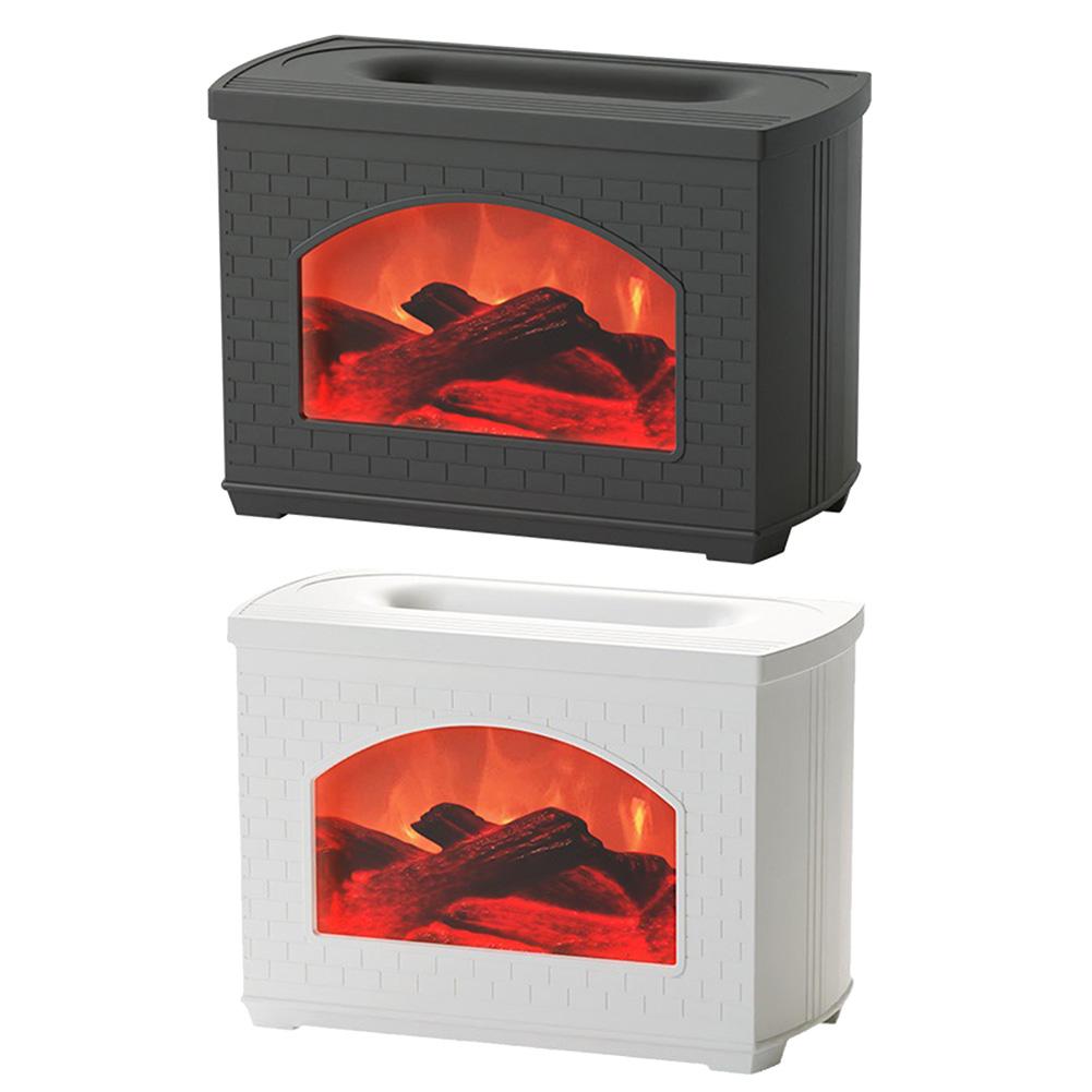 Simulation Flame Fireplace Air Humidifier USB Powered Household Aromatherapy Essential Oil Diffuser Bedroom Humidifier With Nigh