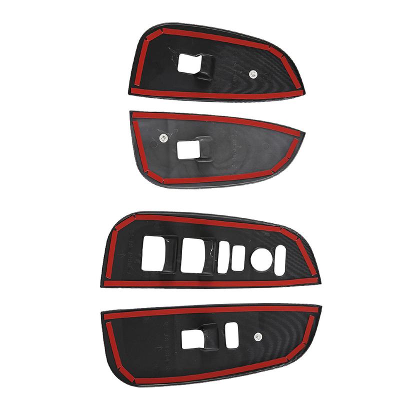 4pcs Car Window Glass Switch Lift Cover Trim for Honda HR-V HRV - Carbon Fiber Inner Armrest Cover Decoration
