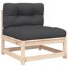 Exclusive House - Armless Garden Sofa and Cushions Solid Pine Wood