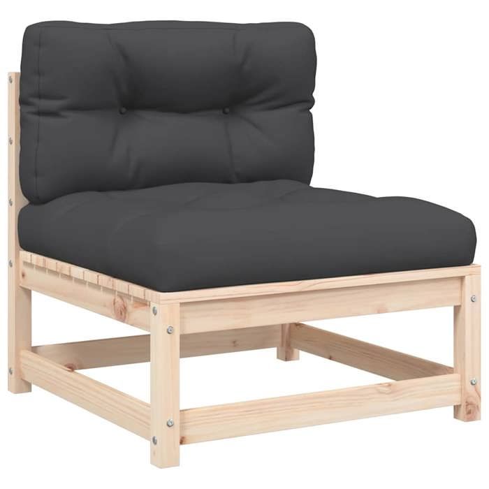 Maison Exclusive - Canapé de jardin sans accoudoirs et coussins bois massif de pin