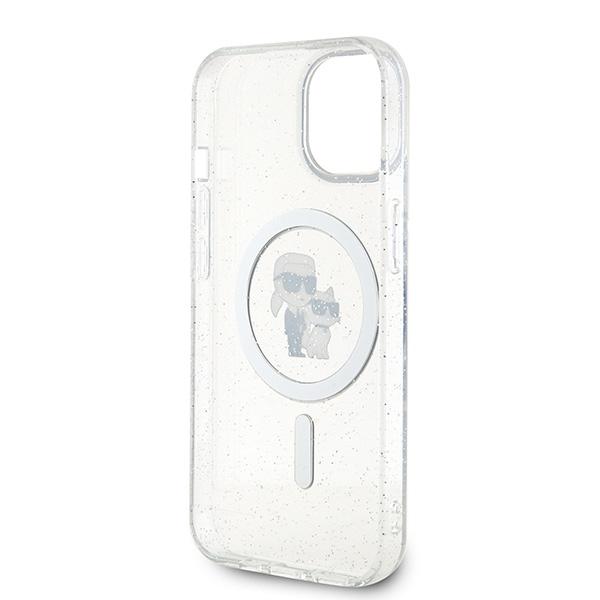 Karl Lagerfeld Klhmp15Mhgkcnot Iphone 15 Plus / 14 Plus 6.7 Transparent Hardcase Karl&Choupette Glitter Magsafe