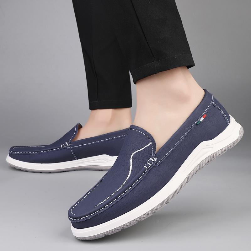Luxury Brand Top Layer Cowhide Casual Leather Shoes High-quality Non Slip Sole Comfort Walking Shoes Business Leather Mens Shoes