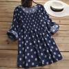 Plus Size Women Printed Dot Tshirt Dress Ladies Casual Baggy Tunic Blouse Tops