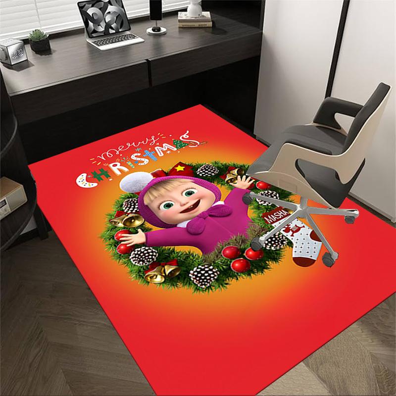 1PC Christmas Masha Extra Large Non Slip Floor carpet, Office, family, bedroom, Studio Large Area Rug Indoor Rugs