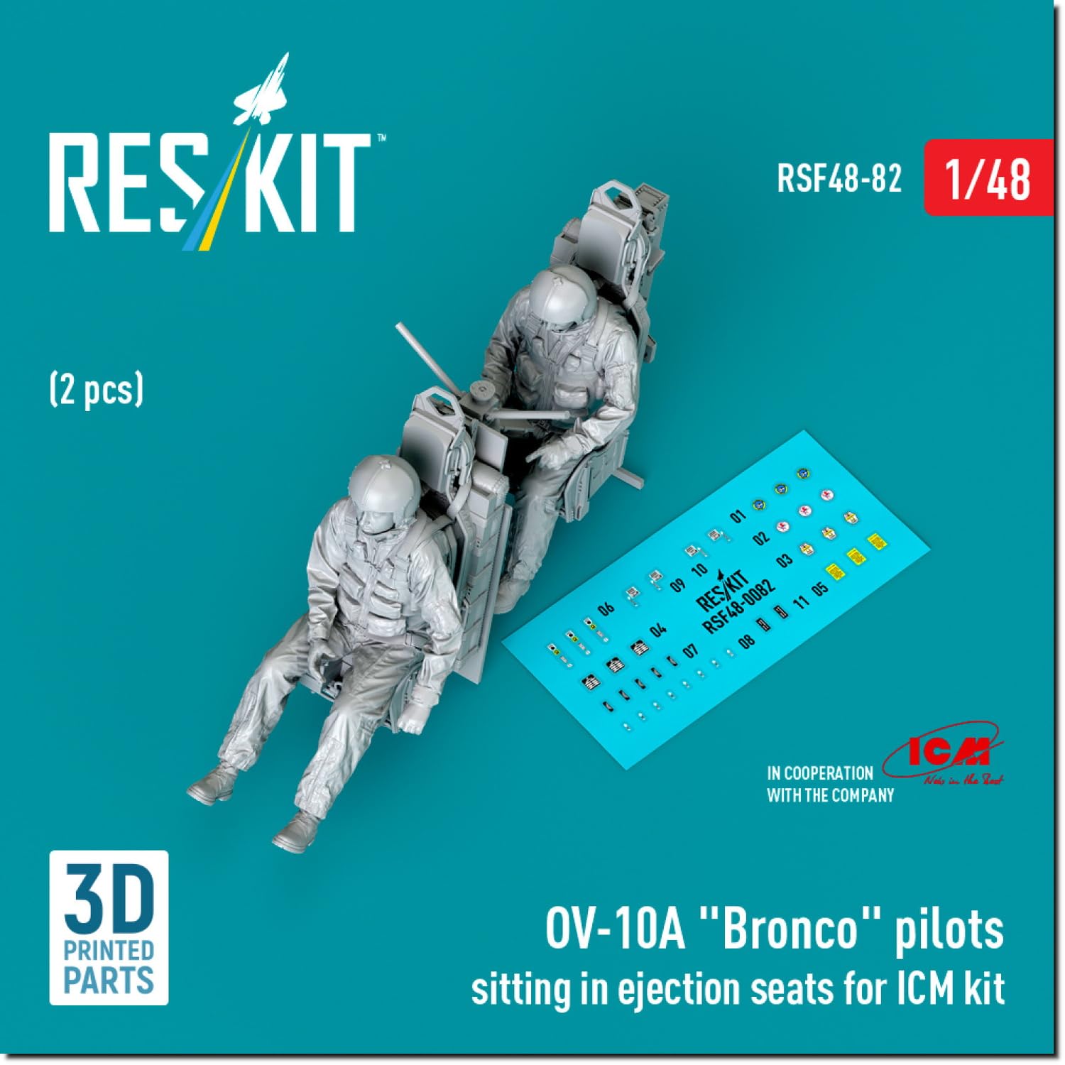 

Reskit Кресло экипажа 2 шт. Пластиковые детали для сборной модели 1/48 OV-10A с катапультированием (для ИКМ) RSKF48-0082 (Самолет)