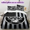 Las Vegas Raiders Vzor Povlečení Přikrývka Sada Povlak na přikrývku Povlak na polštář Domácí Dekorace Narozeninový Dárek (1 * povlak na peřinu + 2 * povlak na polštář, bez jádra)
