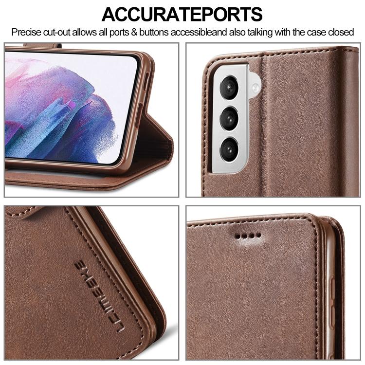 For Samsung Galaxy S21 5G LC.IMEEKE Calf Texture Horizontal Flip Leather Case with Holder & Card Slots & Wallet