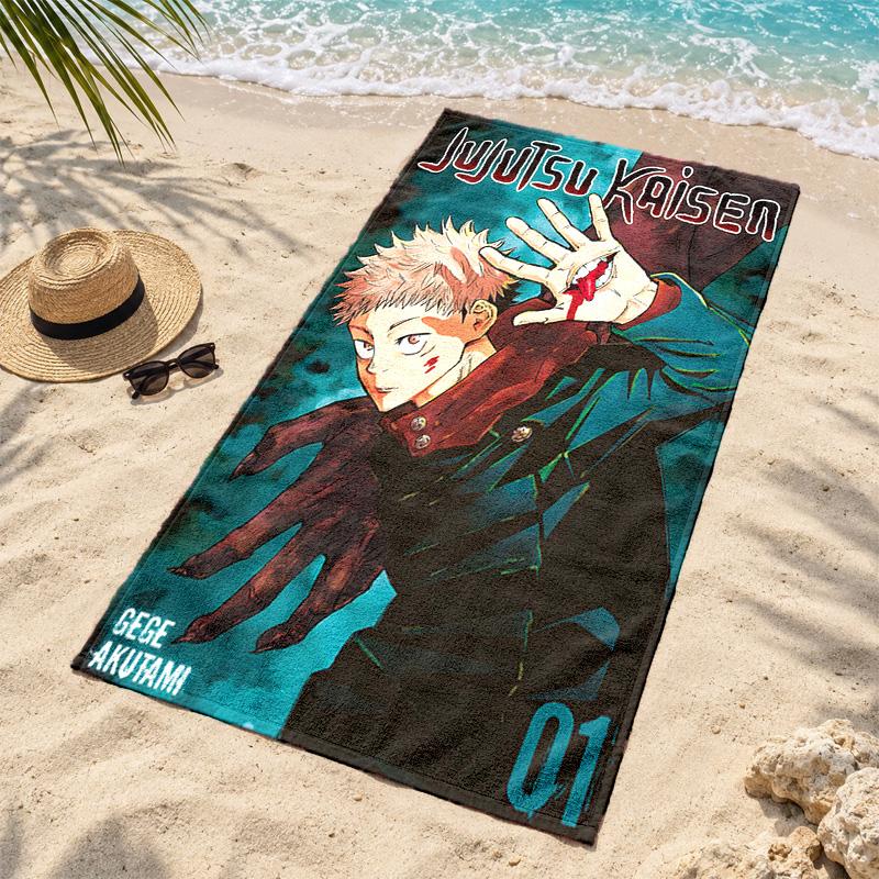 Jujutsu Kaisen Microfiber Beach Towel Quick Dry Sand Free Lightweight Beach Towels for Travel Swimming Camping