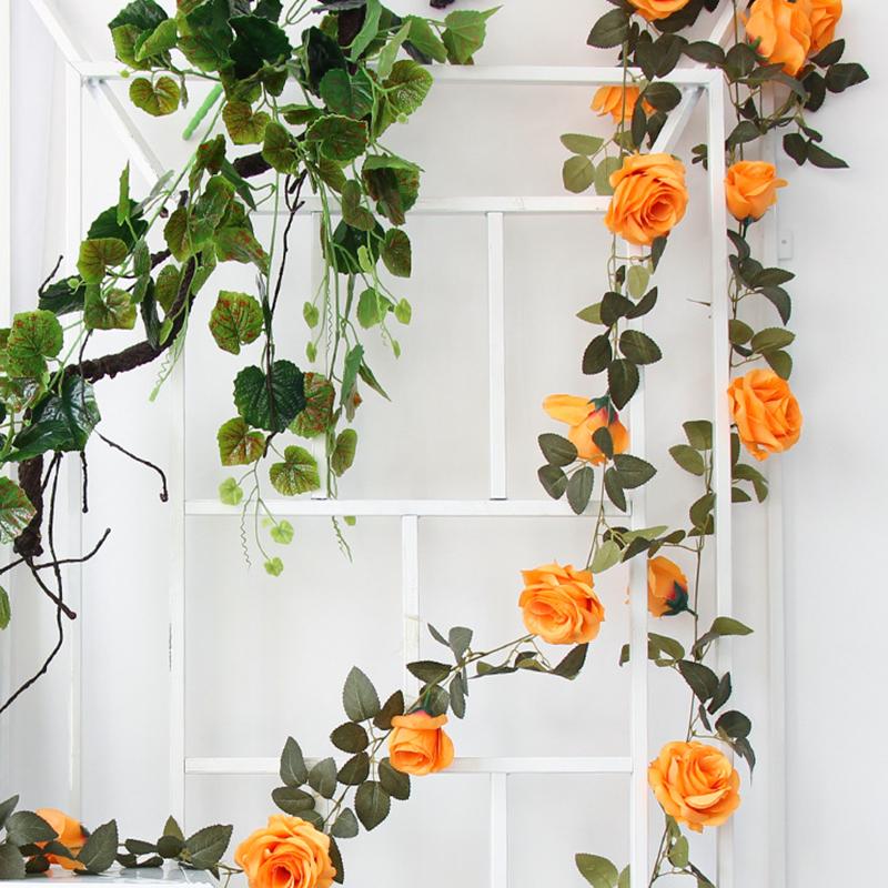 Искусственная розовая лоза для свадебного украшения и чехол для кондиционера