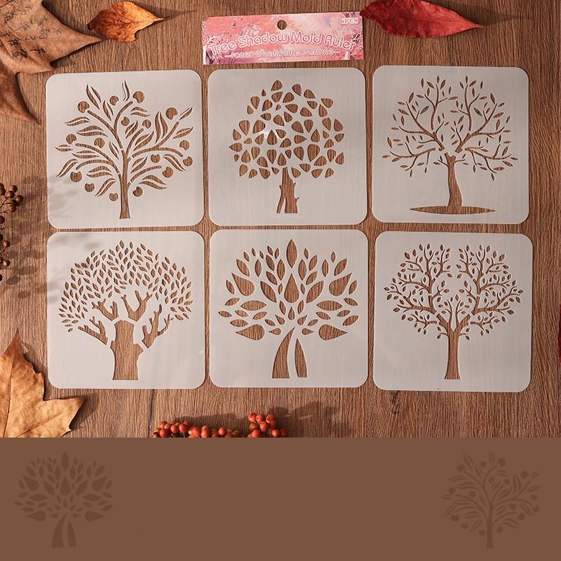 

6 шт./набор текстурных трафаретов для рисования трафаретов для рисования и декора волнистые цветочные трафареты с бабочками шаблоны школьных принадлежностей