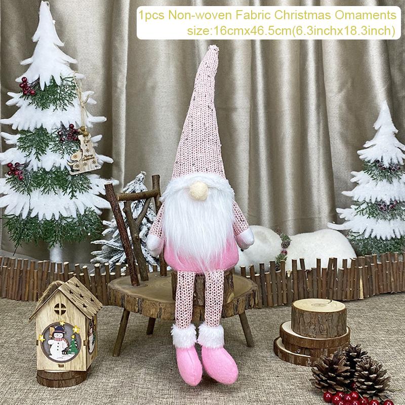 Gray Pink Gnome Christmas Faceless Doll Christmas Decorations 2025 Xmas Ornament Xmas Tree Pendant Navidad Natal New Year 2025