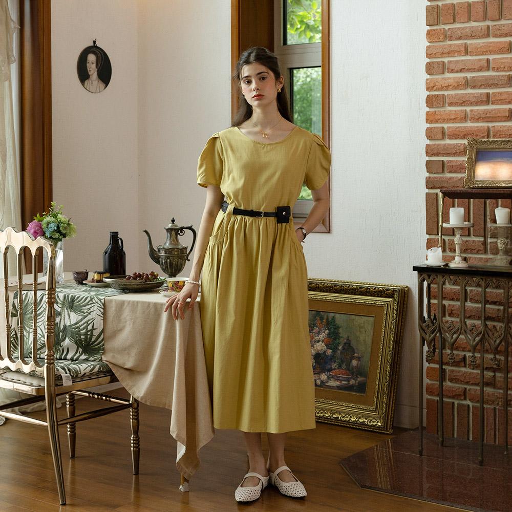 Peulaudeumali Pm_Grassland Short Sleeves Dress_Olive