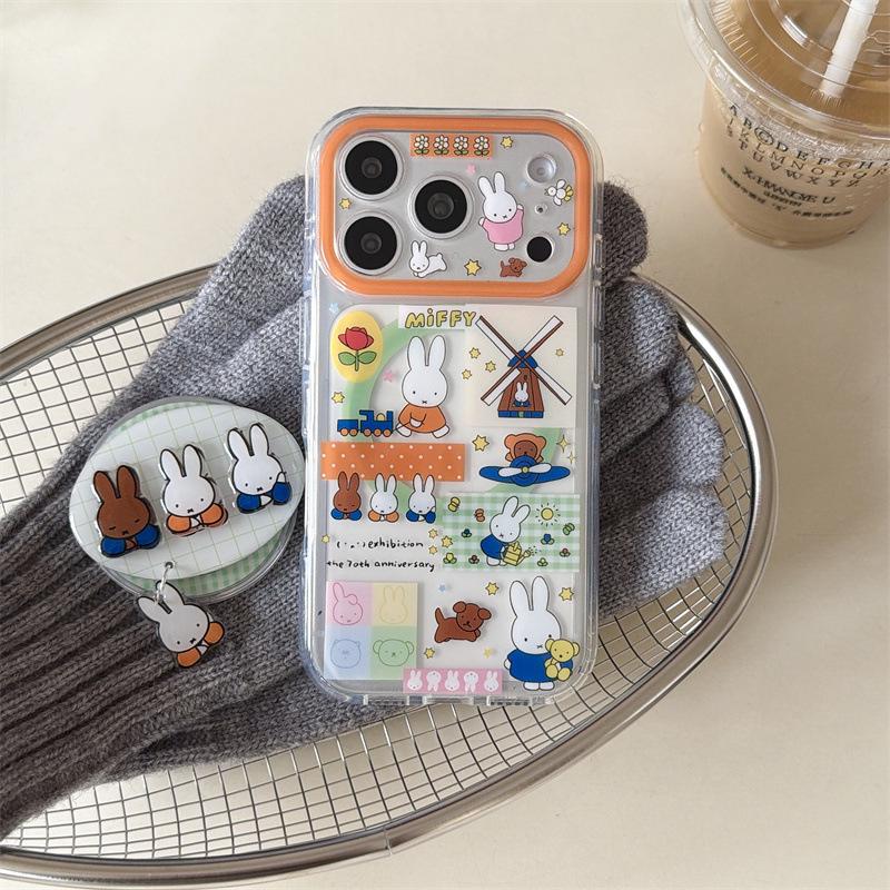 

Cartoon Rabbit Pinwheel Magnetic Stand for iPhone 17/16 Pro Max/15 Pro Case iPhone 15 Pro Max
