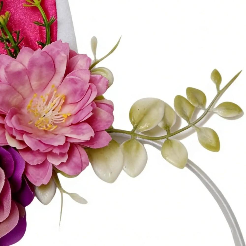 Colorful Bunny Ears Hair Hoop Floral Cosplay Headbands Exquisite Rabbit Ears Headbands  Children