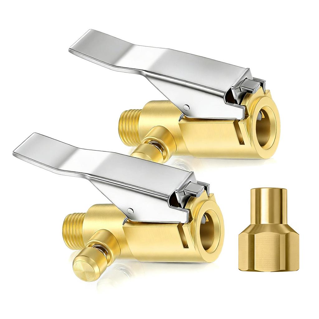 1/2pcs Easy to Use Air Chuck Corrosion Resistant Brass Construction for Valves for Car and Bike Inflation