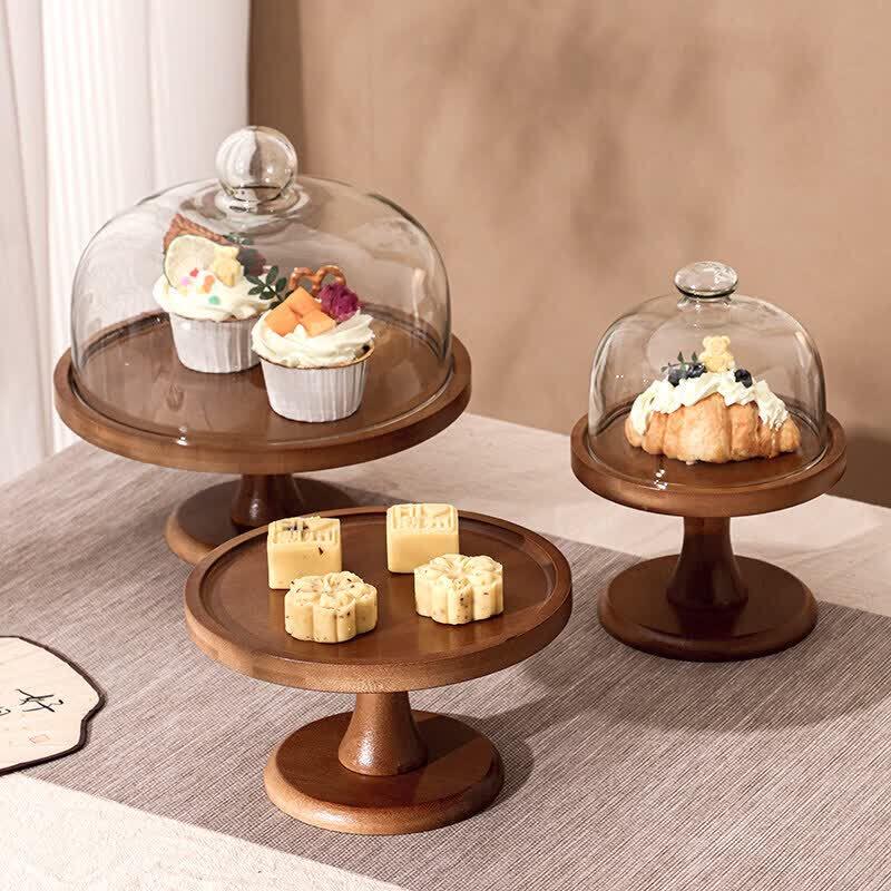 Jingzhouyuan New Chinese Style Bamboo Cake Stand & Display Tray