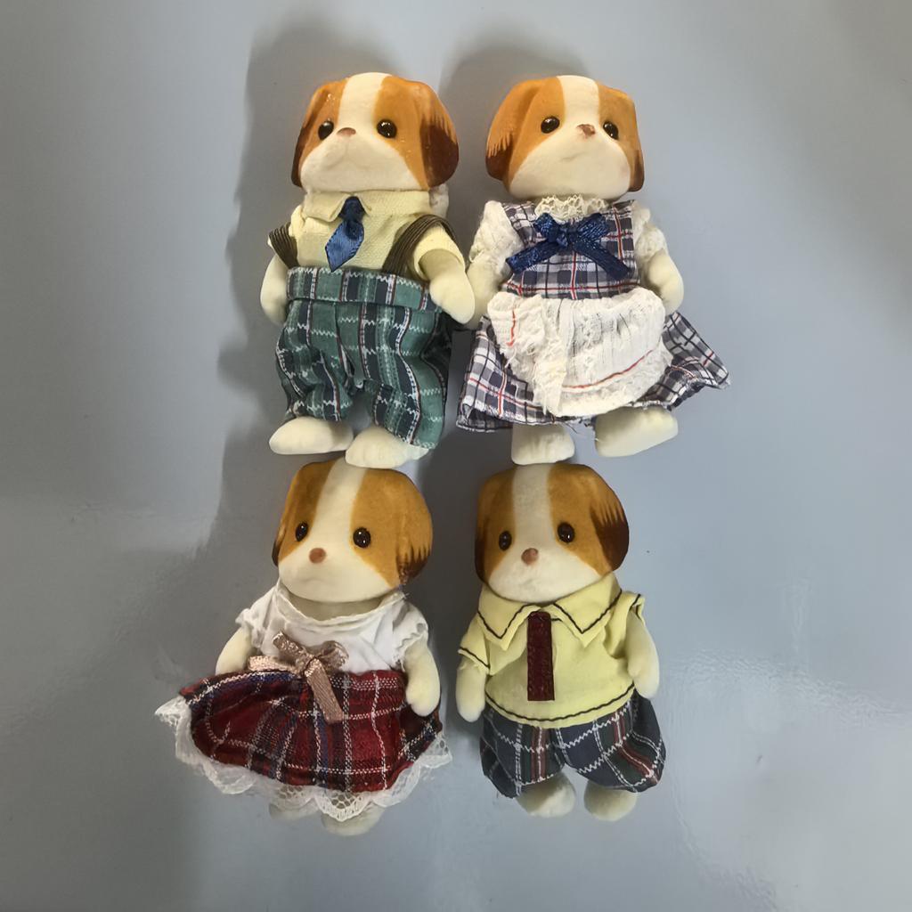 Non-Toxic Original Forest Animal Family 1:12 Dollhouse Furniture Mini Rabbit Bear Dog Cat Pets Dolls Figure Toy Dolls Kids Gifts