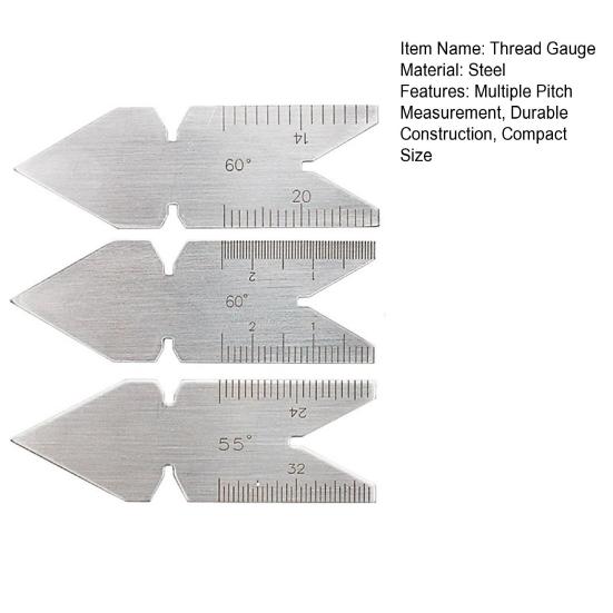 Zähler Mehrfachsteigungslehrensatz Edelstahl Gewindesteigung Messwerkzeuge 55/60 Grad Gewindelehre Gewindemesswerkzeuge Kit