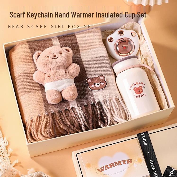 

2025 Подарочная коробка с шарфом премиум-класса на день рождения для девочек, лучших подруг или жены